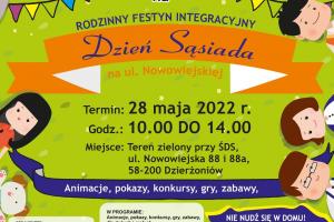 plakat informujący o festynie w Środowiskowym Domu Samopomocy w Dzierżoniowie