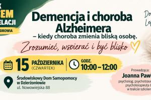 plakat informujący o wykładzie nt choroby Alzheimera
