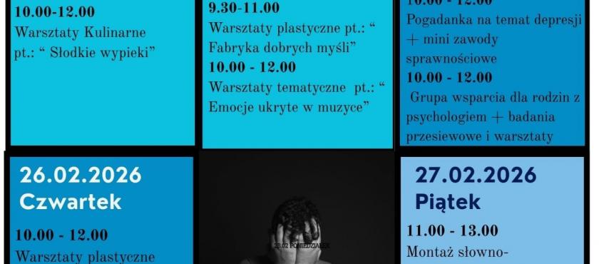 plakat przedstawiający program tygodnia walki z depresją
